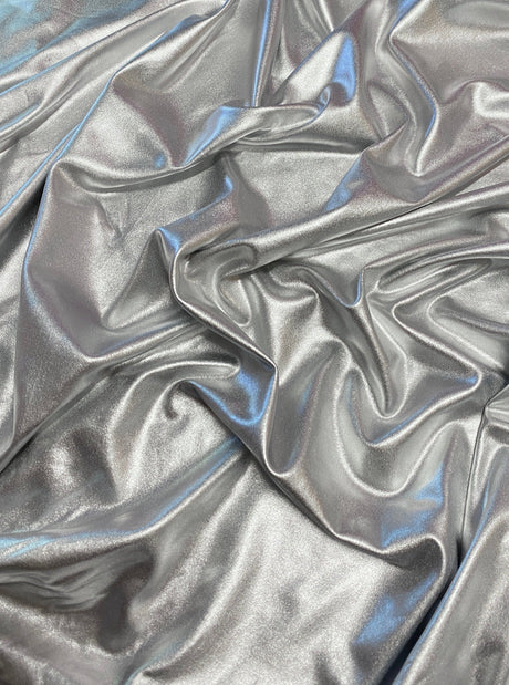 Shiny Foil Lame Spandex Silver