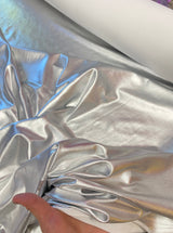 Shiny Foil Lame Spandex Silver