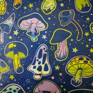 Polyester Spandex Mushroom Print Fabric 4-Way Stretch
