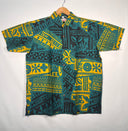 Traditional Tattoo Rectangle & Triangle Geometric Shirt 100 Percent Cotton Fabric - Tapa Design, Red, Grey, Hunter Green, Maroon Oak, XL-6XL (1 Unit)