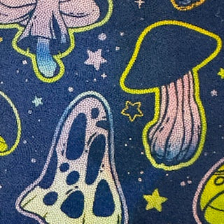 Polyester Spandex Mushroom Print Fabric 4-Way Stretch
