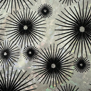 Hologram Spandex Fabric Star-Flocked 60"
