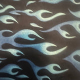 Polyester Spandex Foggy Foil Flame Print Fabric