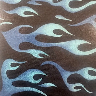 Polyester Spandex Foggy Foil Flame Print Fabric