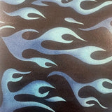 Polyester Spandex Foggy Foil Flame Print Fabric