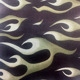 Polyester Spandex Foggy Foil Flame Print Fabric