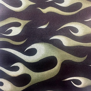 Polyester Spandex Foggy Foil Flame Print Fabric