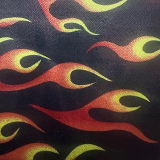 Polyester Spandex Foggy Foil Flame Print Fabric
