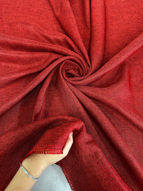 Burgundy Faux Linen