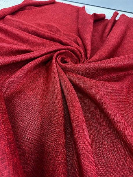 Burgundy Faux Linen