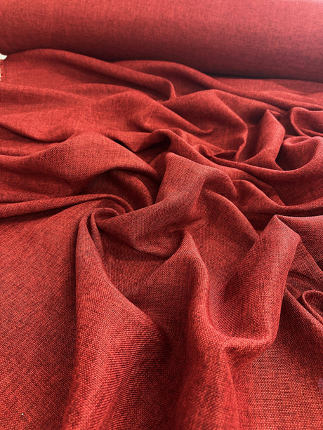 Burgundy Faux Linen