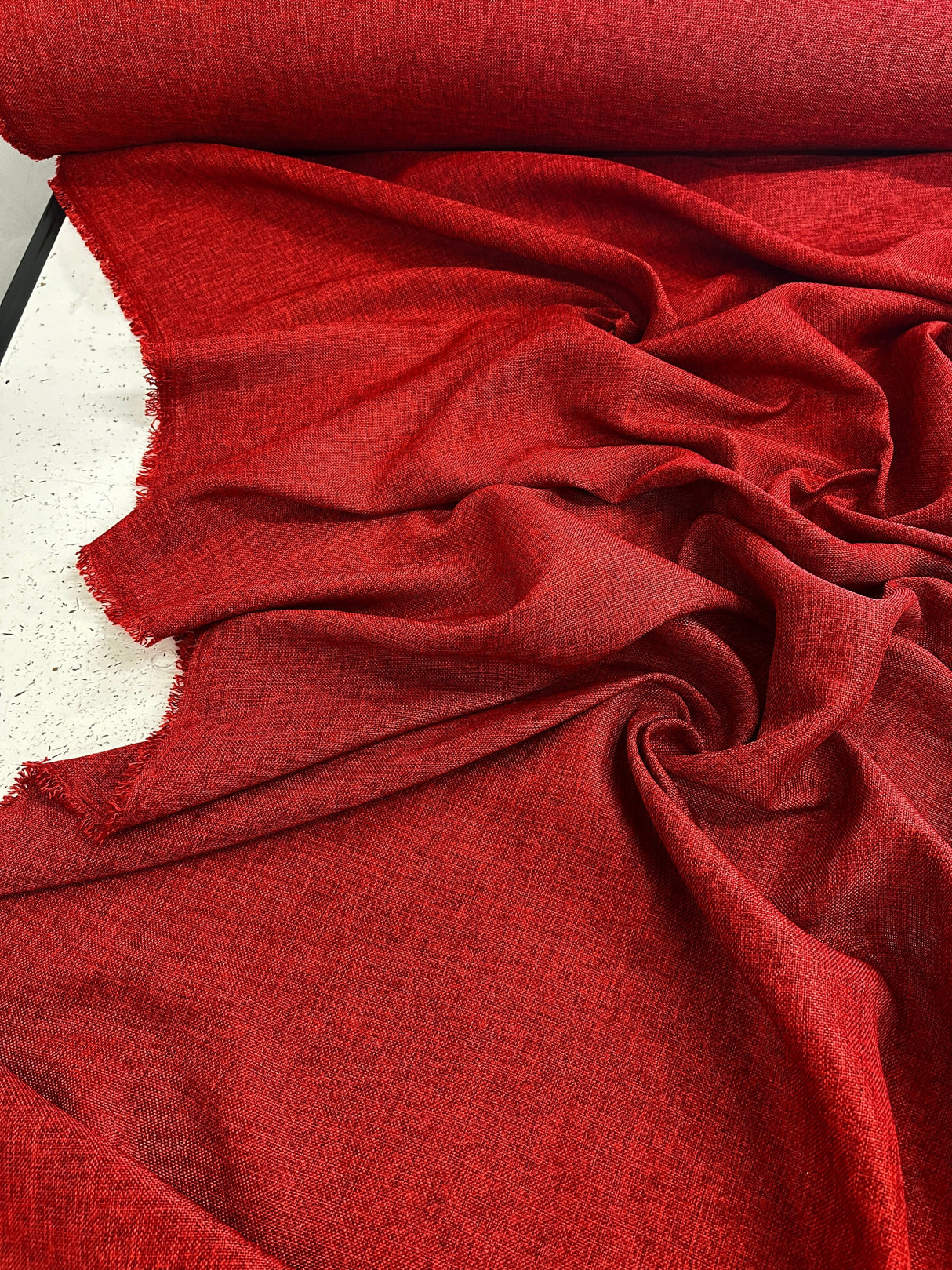 Burgundy Faux Linen