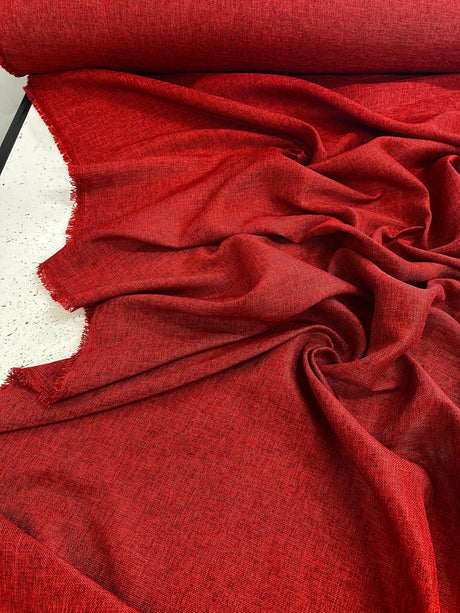 Burgundy Faux Linen
