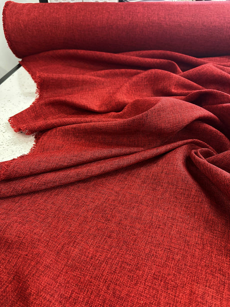 Burgundy Faux Linen