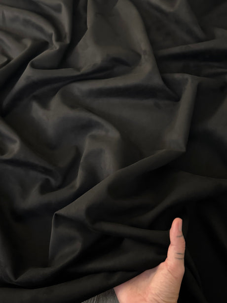 Black Stretch Techno Suede