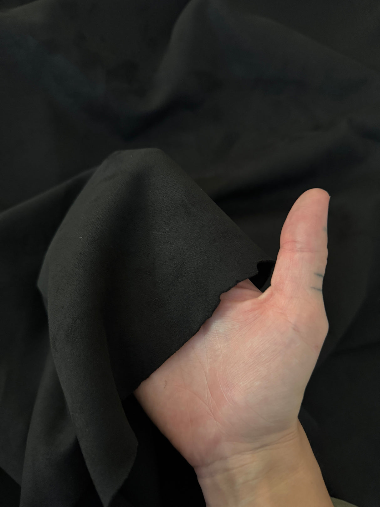 Black Stretch Techno Suede