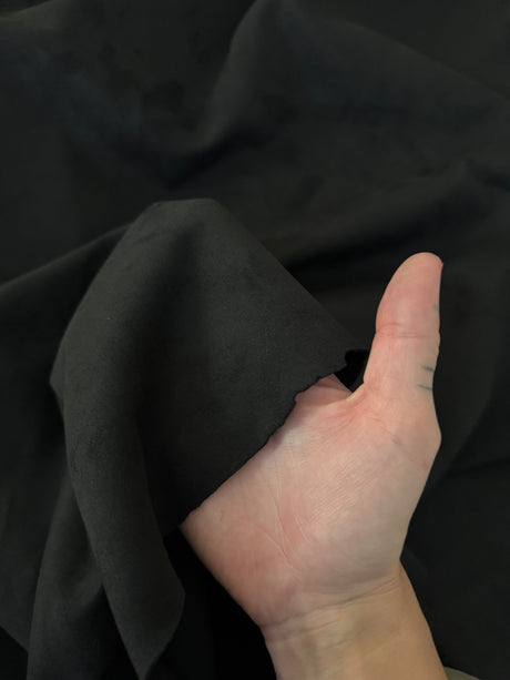 Black Stretch Techno Suede