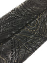 Metallic Flocked Tulle - Metallic Nylon Tulle, Gold Glitter/Black Glitter, Flocked Pattern (1 Yard)