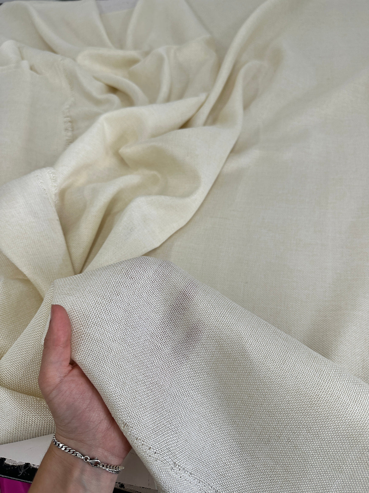 Ivory Faux Linen
