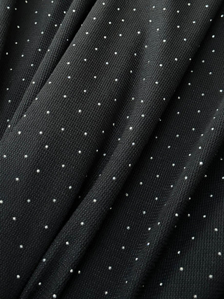 Rhinestone Beaded Knit Black