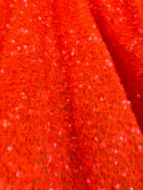 Stretch Sequin on Velvet Neon Orange