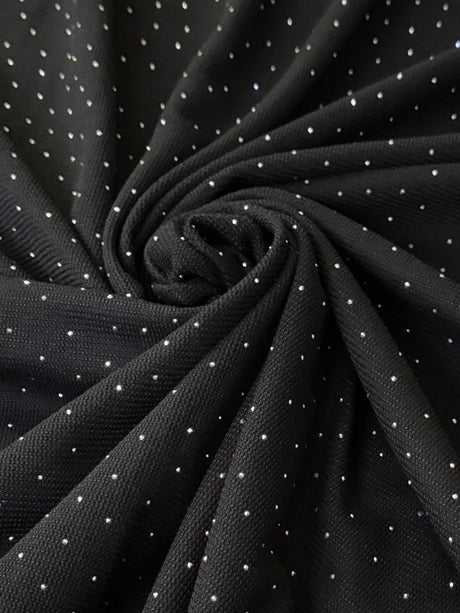 Rhinestone Beaded Knit Black