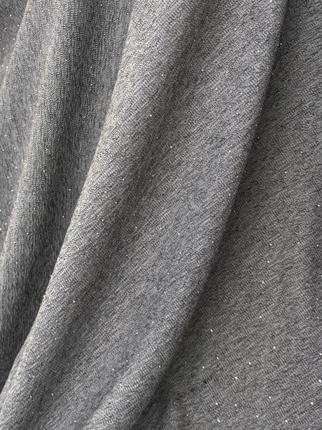 Rhinestone Beaded Knit Gray