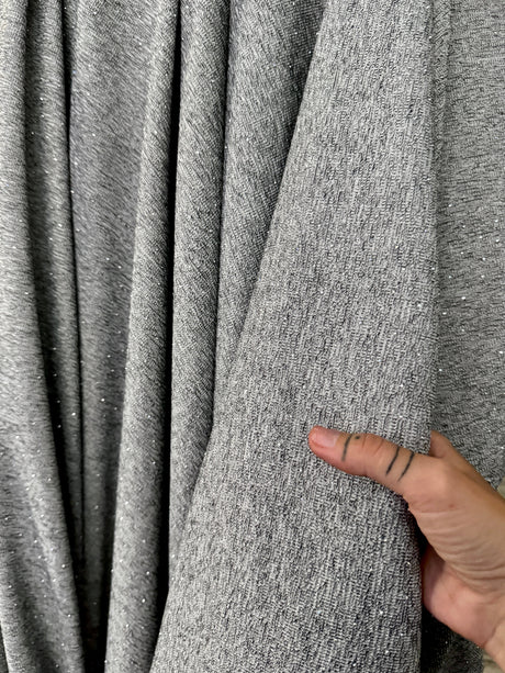 Rhinestone Beaded Knit Gray