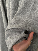 Rhinestone Beaded Knit Gray