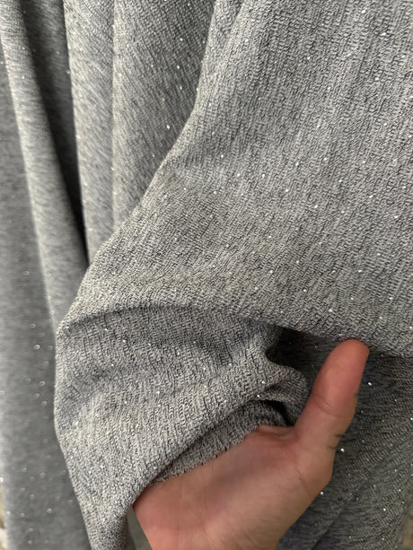 Rhinestone Beaded Knit Gray