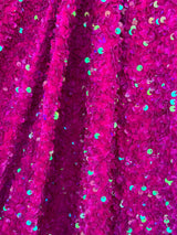 Stretch Sequin on Velvet Fuchsia Iridescent
