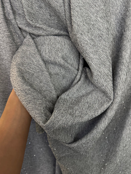 Rhinestone Beaded Knit Gray
