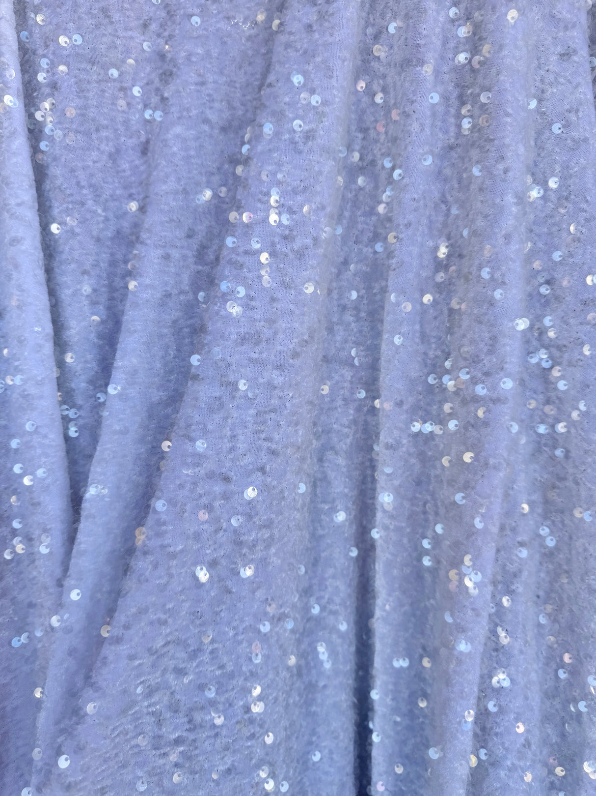 Stretch Sequin on Velvet White