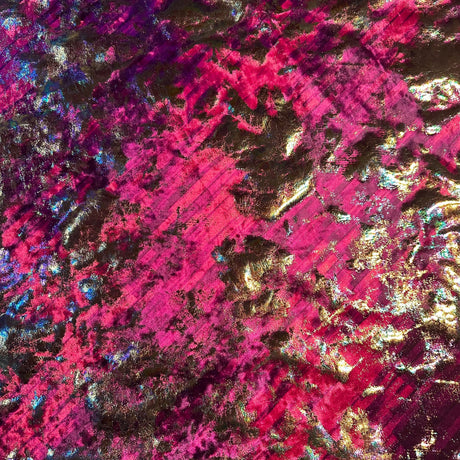 Poly Spandex Stretch Velvet Oil Slick Foil Fabric 60"