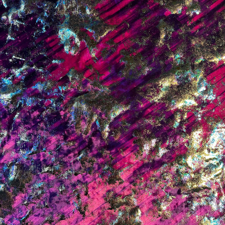 Poly Spandex Stretch Velvet Oil Slick Foil Fabric 60"