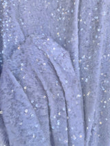 Stretch Sequin on Velvet White
