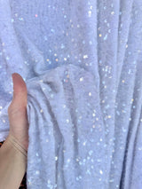 Stretch Sequin on Velvet White