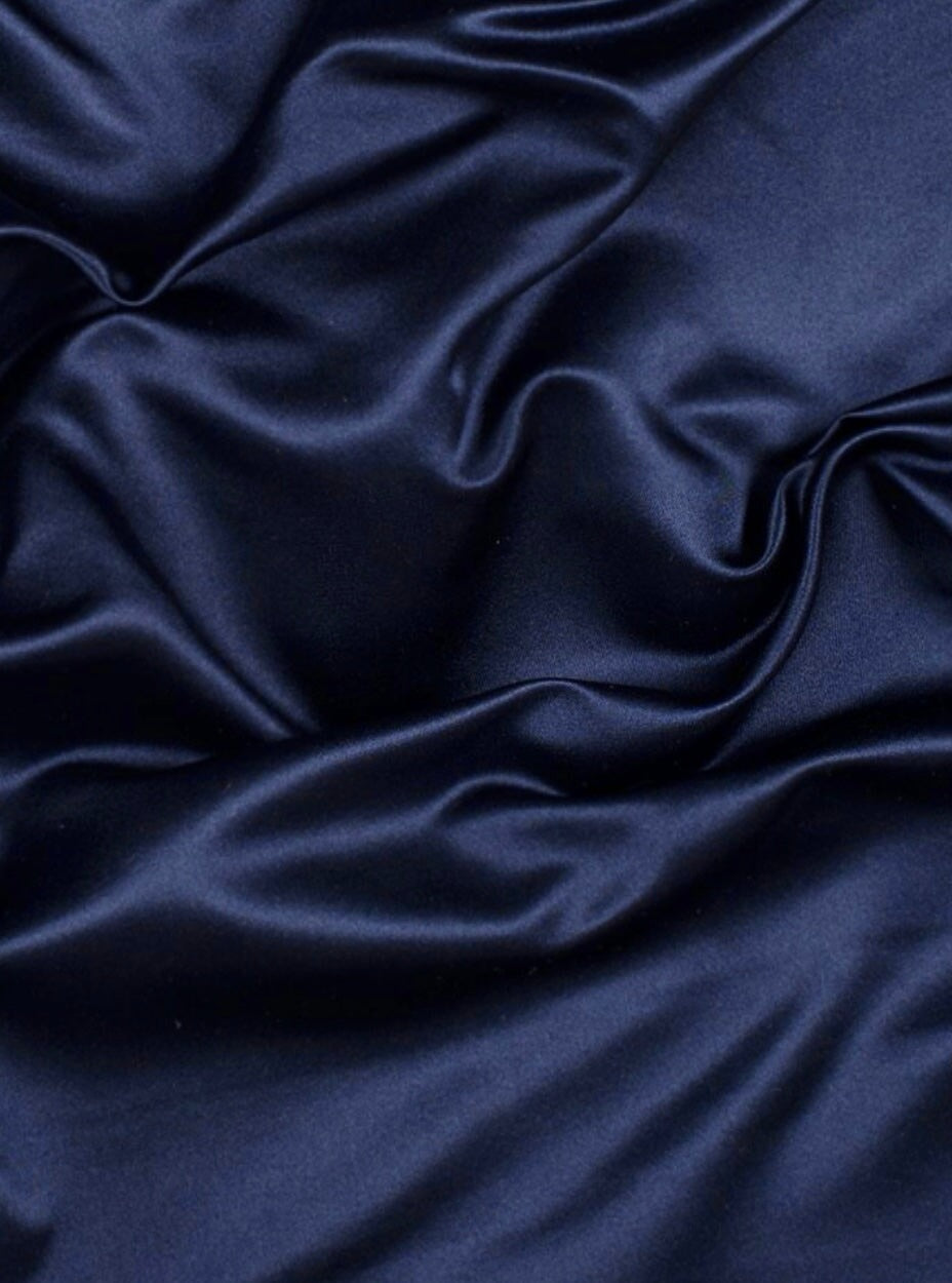 Navy Blue Polyester Satin