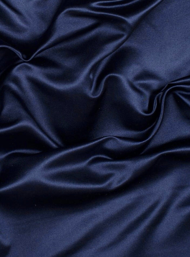 Navy Blue Polyester Satin