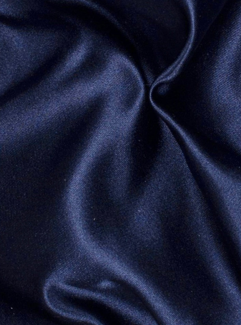 Navy Blue Polyester Satin