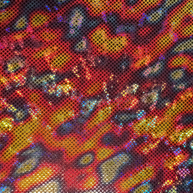 Holographic Lava 4-Way Stretch Spandex Fabric