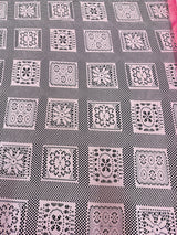 Stretch Crochet Knit Baby Pink Geometric
