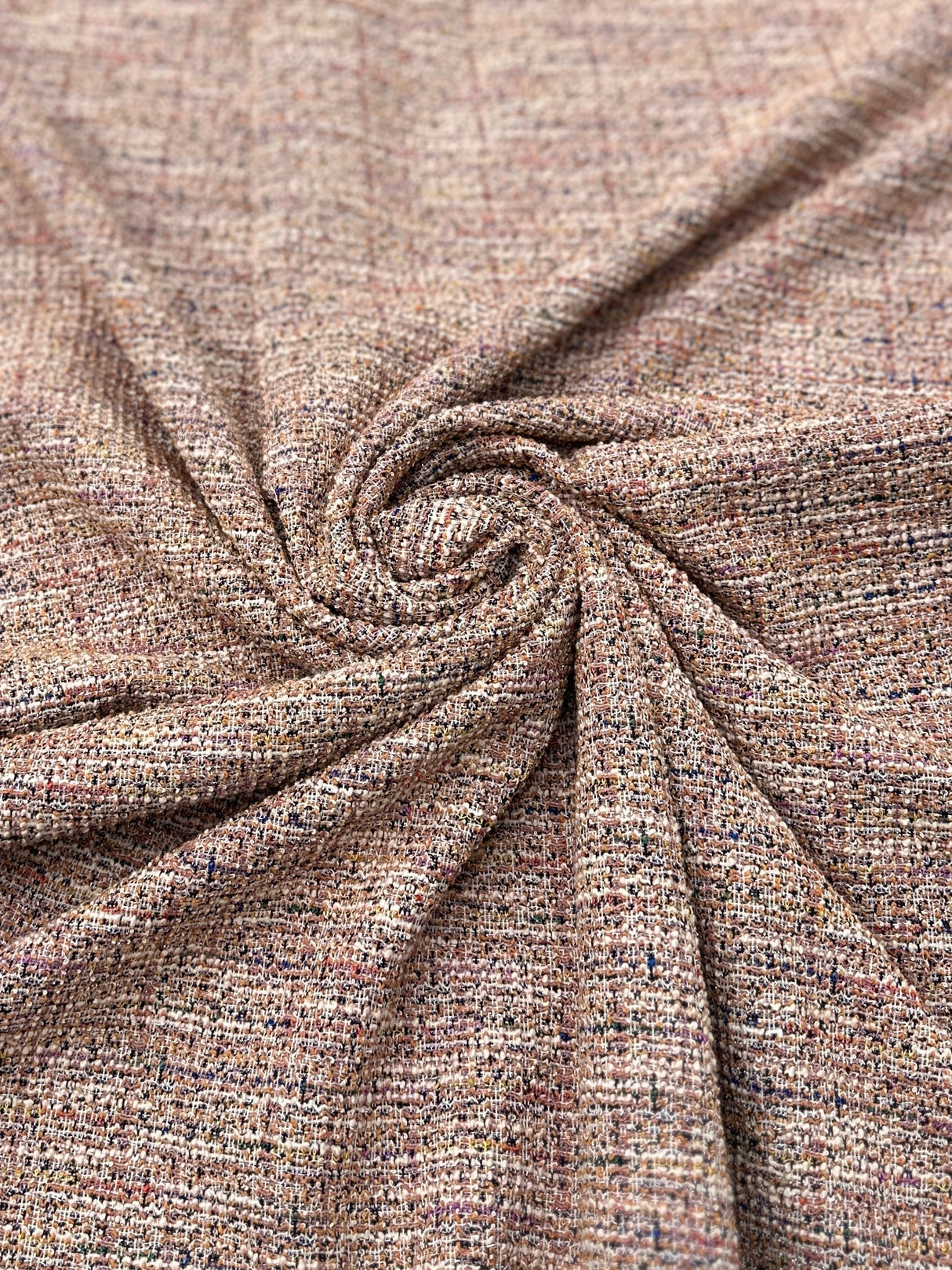 Stretch Chenille Tweed Blush Pink