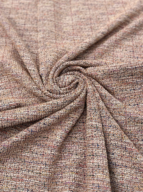 Stretch Chenille Tweed Blush Pink