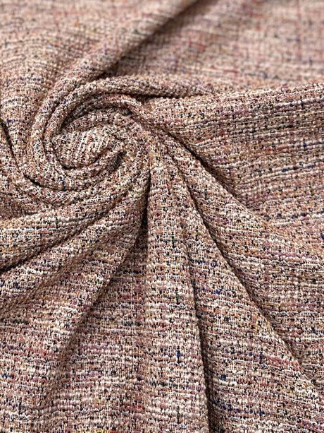 Stretch Chenille Tweed Blush Pink