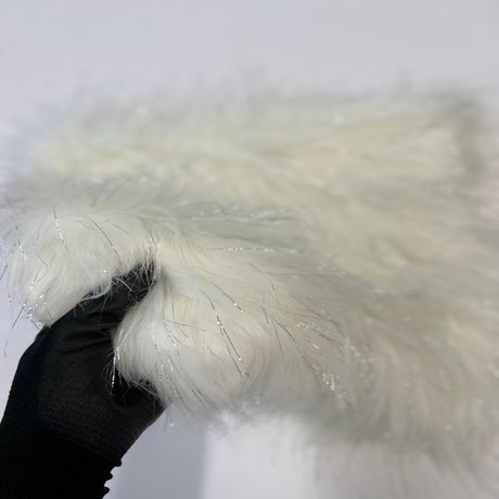 Faux Fur Fabric Tinsel Sparkle Glitter Long Pile Shaggy