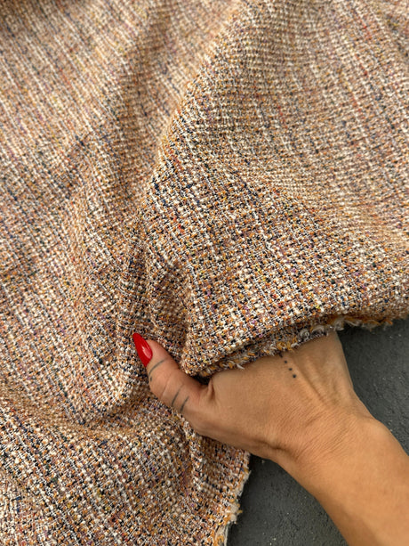 Stretch Chenille Tweed Beige Taupe