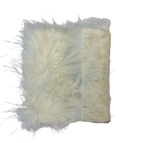 Tinsel Sparkle Glitter Long Pile Shaggy Faux Fur Fabric - 100 Percent Polyester Fabric, Multi Color, 60" Width, 2.5-3" Pile Length (1 Yard)