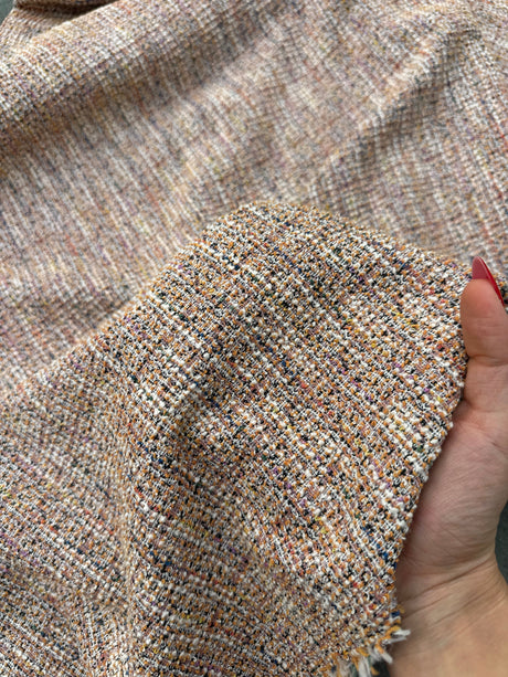Stretch Chenille Tweed Beige Taupe