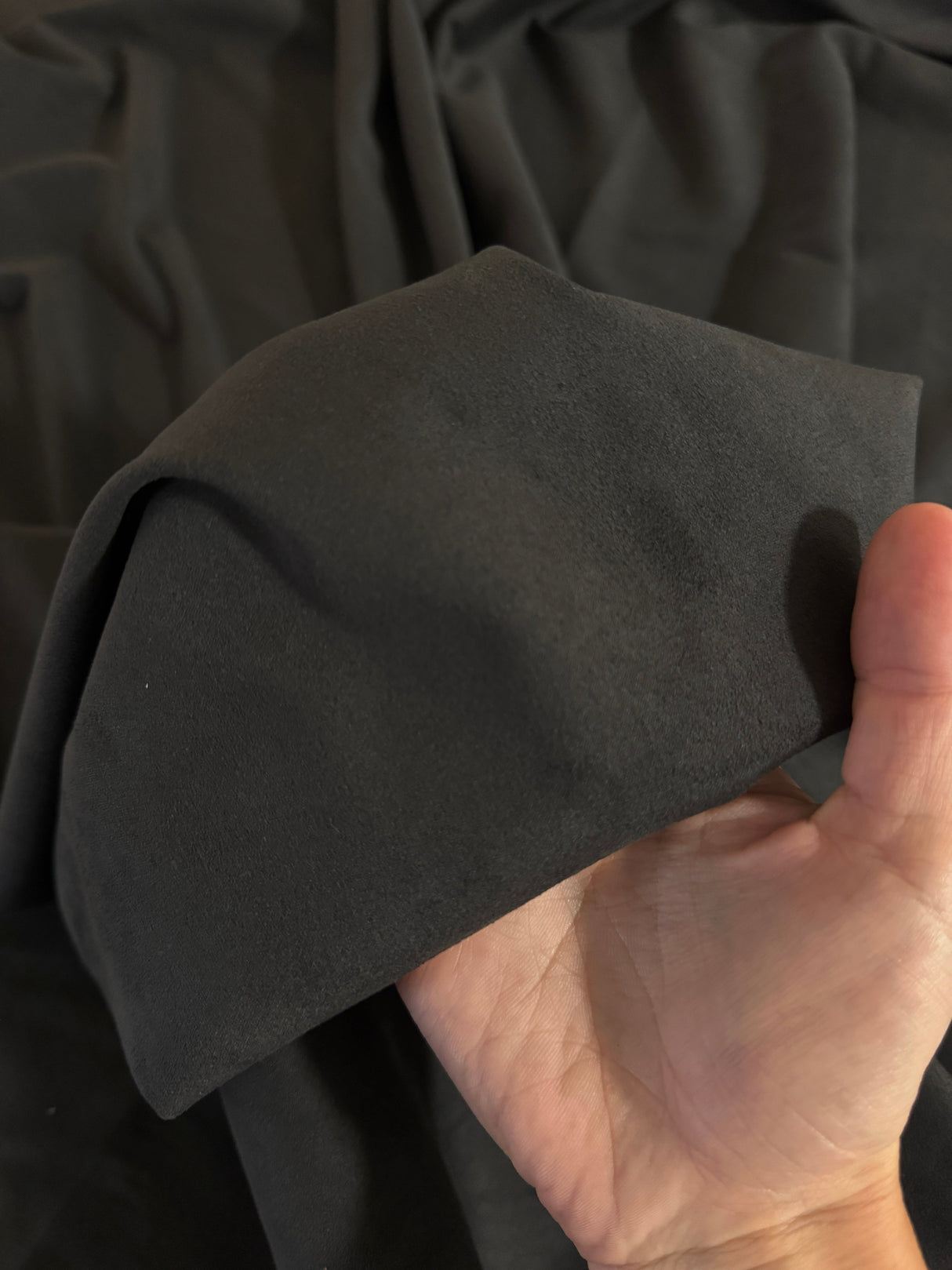 Charcoal 4-Way Stretch Techno Suede